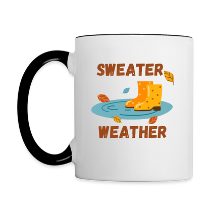 Tasse zweifarbig - Sweater Weather beidseitig - Weiß/Schwarz