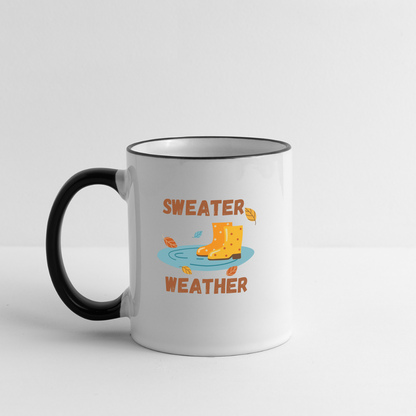 Tasse zweifarbig - Sweater Weather beidseitig - Weiß/Schwarz