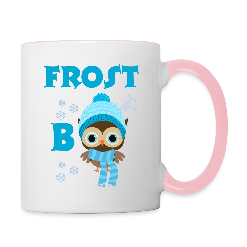 Tasse zweifarbig - Frost Beule beidseitig - Weiß/Pink