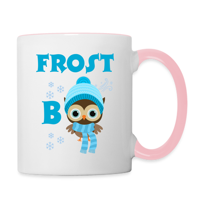 Tasse zweifarbig - Frost Beule beidseitig - Weiß/Pink