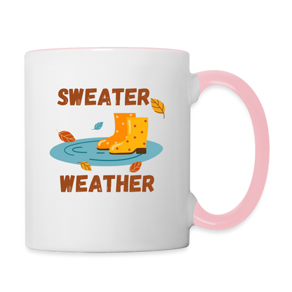 Tasse zweifarbig - Sweater Weather beidseitig - Weiß/Pink