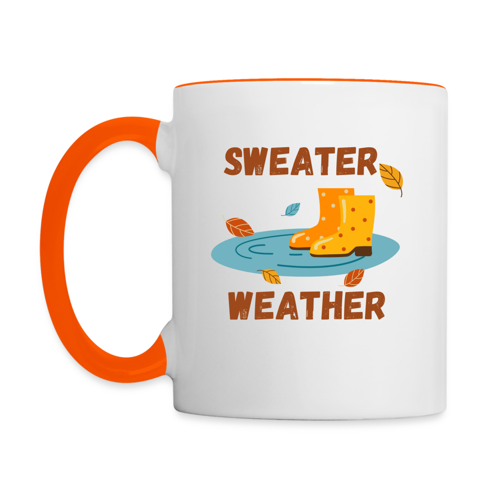 Tasse zweifarbig - Sweater Weather beidseitig - Weiß/Orange