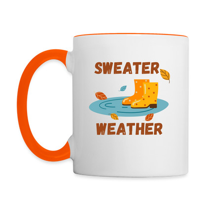 Tasse zweifarbig - Sweater Weather beidseitig - Weiß/Orange