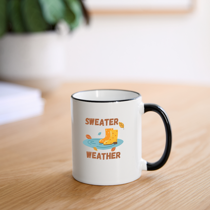 Tasse zweifarbig - Sweater Weather beidseitig - Weiß/Schwarz