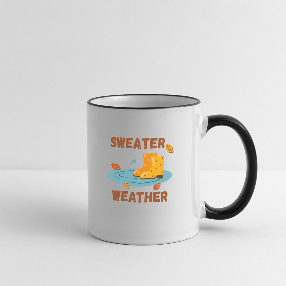 Tasse zweifarbig - Sweater Weather beidseitig - Weiß/Schwarz