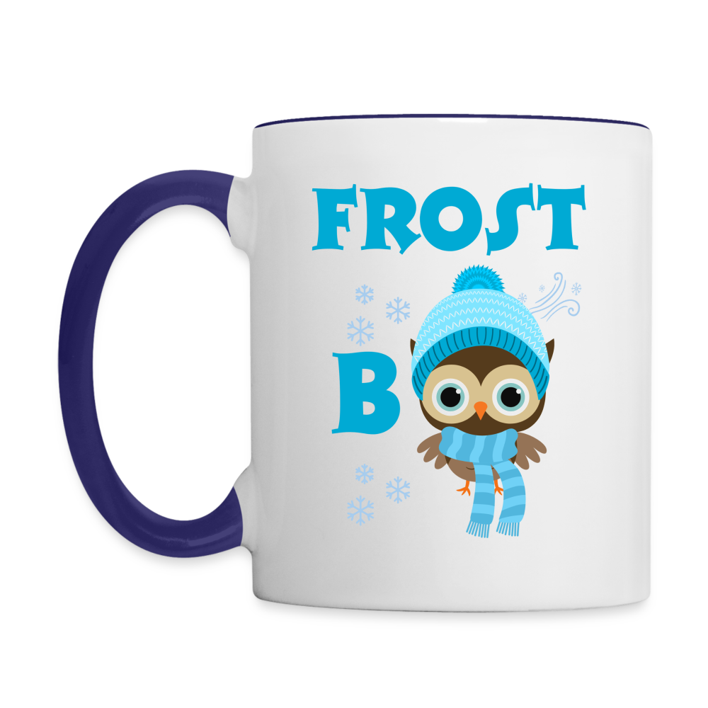 Tasse zweifarbig - Frost Beule beidseitig - Weiß/Kobaltblau