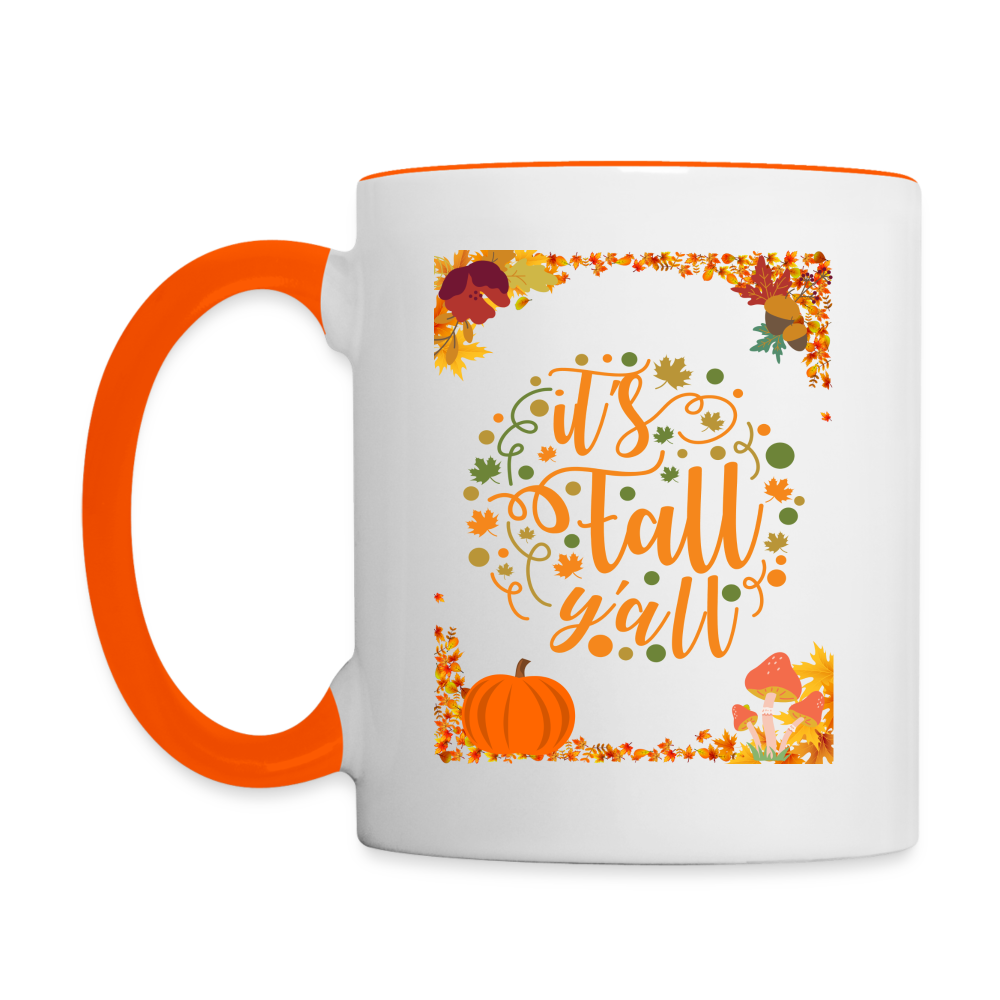 Tasse zweifarbig - It's fall - Weiß/Orange