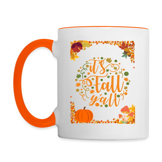 Tasse zweifarbig - It's fall - Weiß/Orange