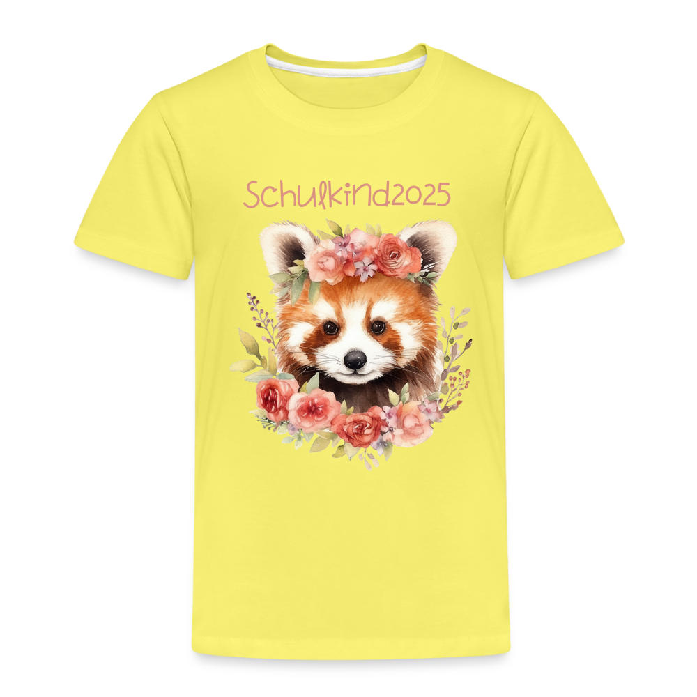 Kinder Premium T-Shirt - Schulkind 2025 Füchsin - Gelb