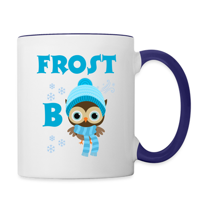 Tasse zweifarbig - Frost Beule beidseitig - Weiß/Kobaltblau