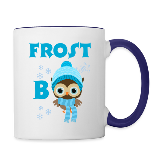 Tasse zweifarbig - Frost Beule beidseitig - Weiß/Kobaltblau