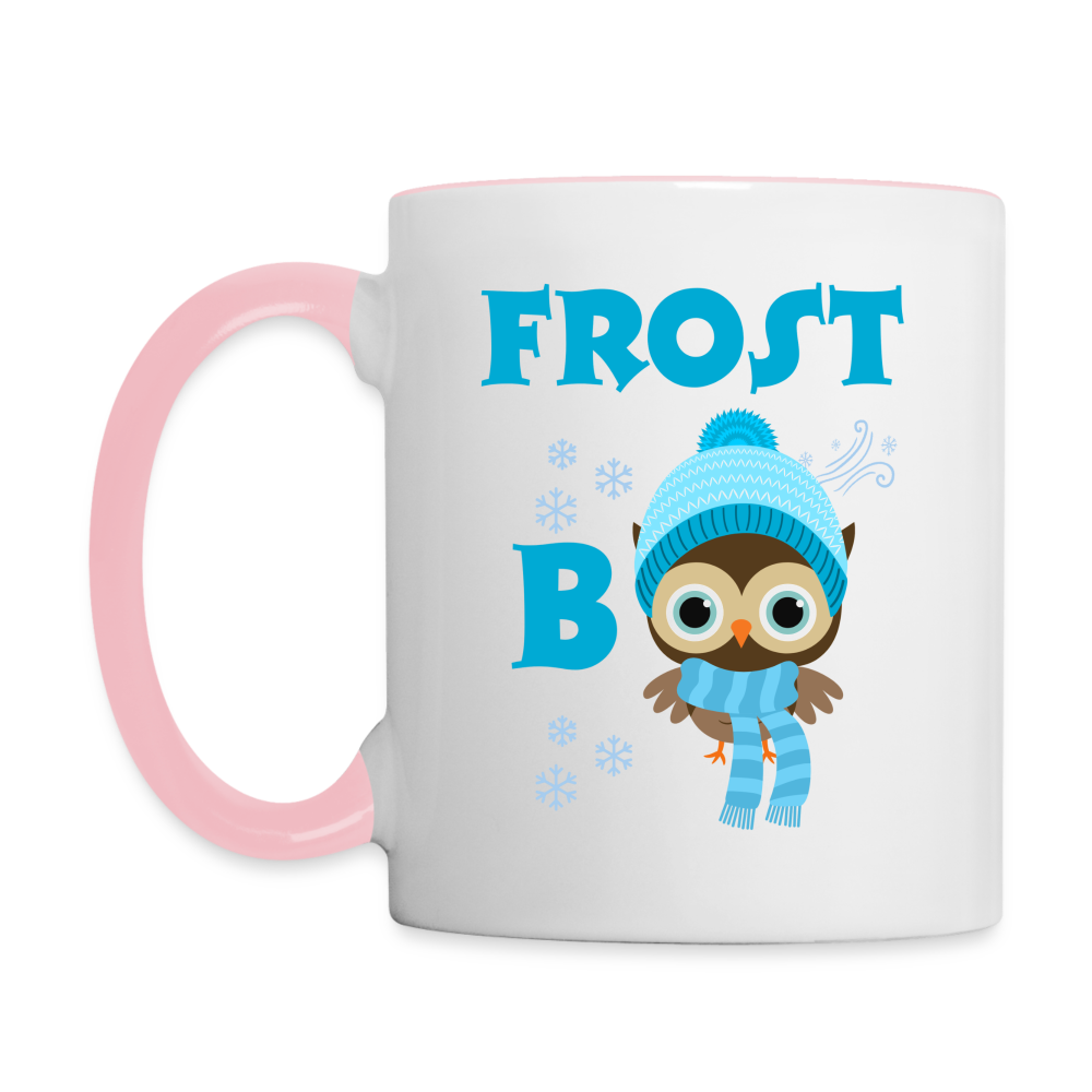 Tasse zweifarbig - Frost Beule beidseitig - Weiß/Pink