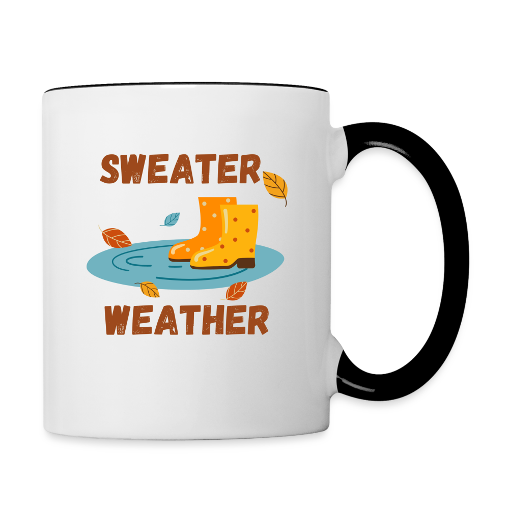 Tasse zweifarbig - Sweater Weather beidseitig - Weiß/Schwarz