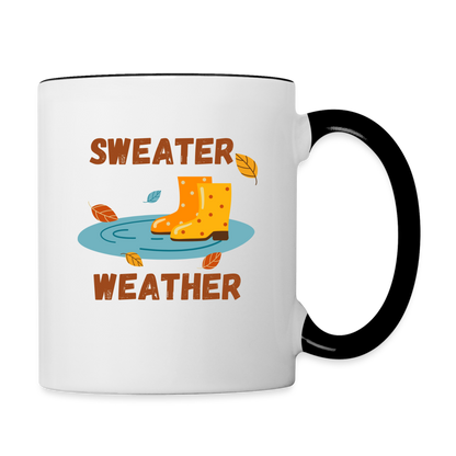 Tasse zweifarbig - Sweater Weather beidseitig - Weiß/Schwarz