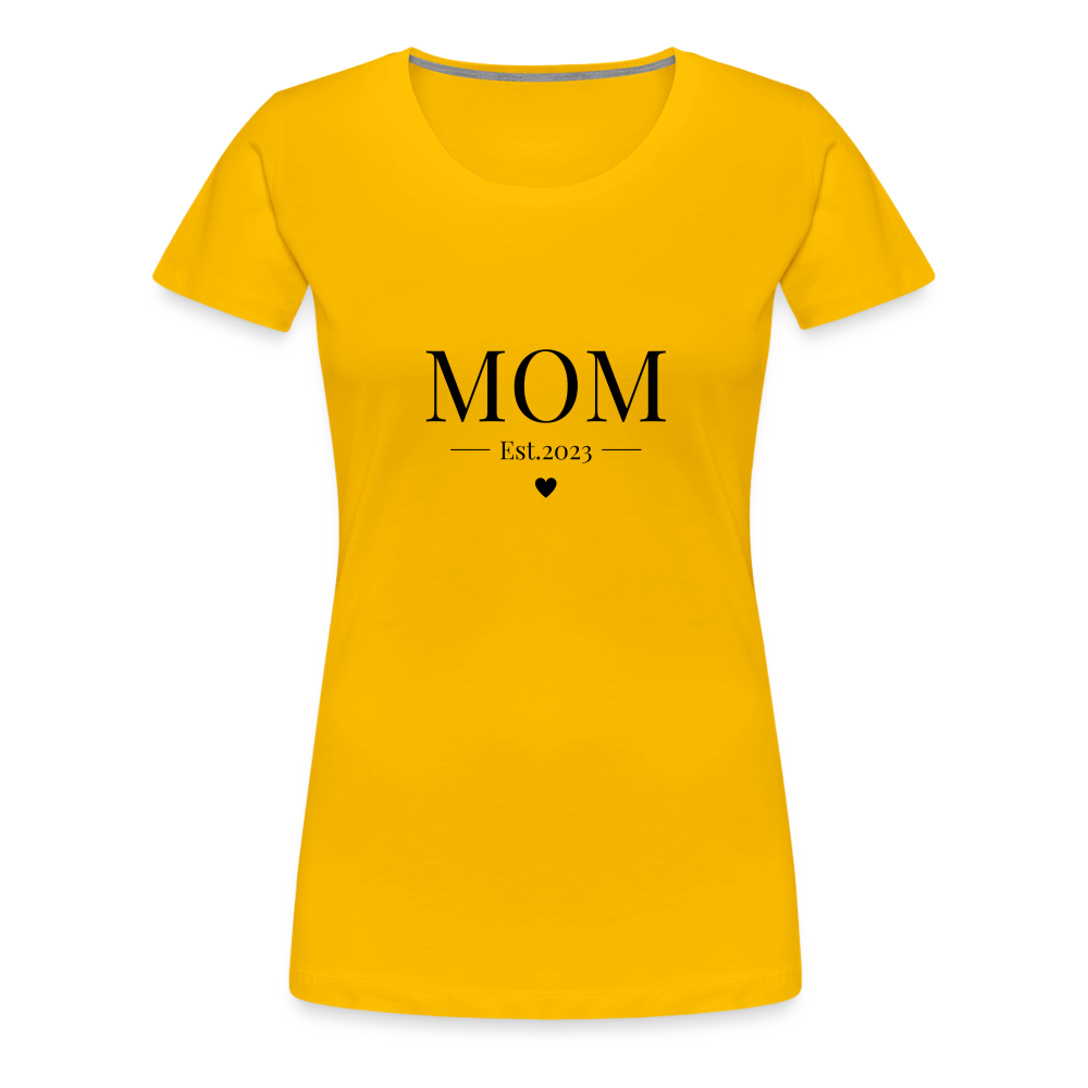 Frauen Premium T-Shirt - Mom Est. 2023 - Sonnengelb