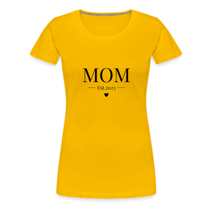 Frauen Premium T-Shirt - Mom Est. 2023 - Sonnengelb