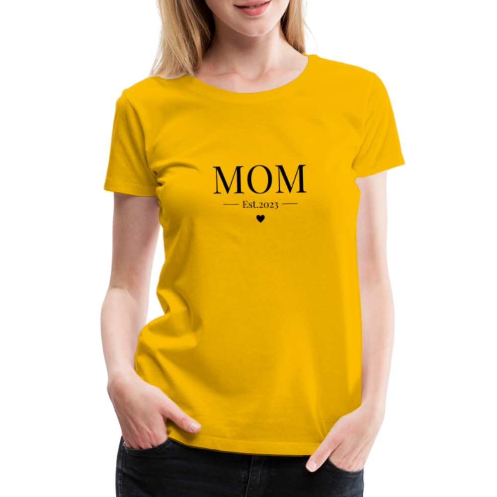 Frauen Premium T-Shirt - Mom Est. 2023 - Sonnengelb