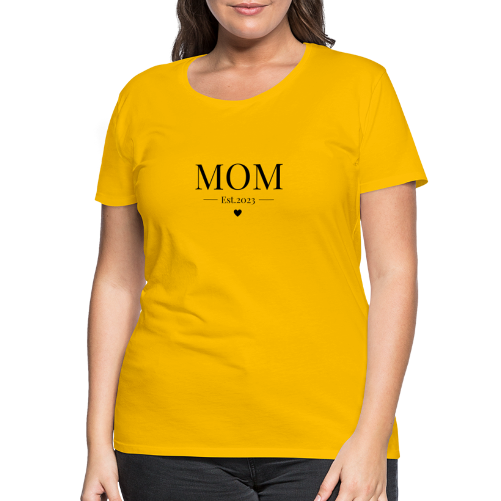 Frauen Premium T-Shirt - Mom Est. 2023 - Sonnengelb