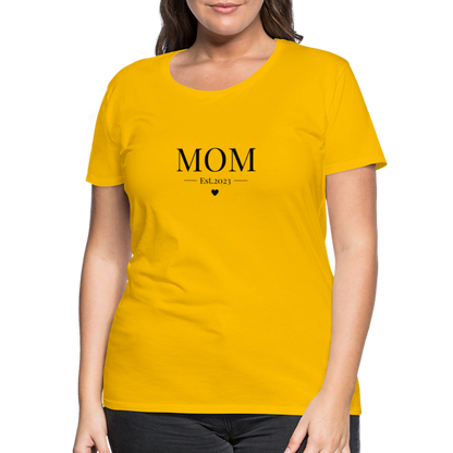 Frauen Premium T-Shirt - Mom Est. 2023 - Sonnengelb