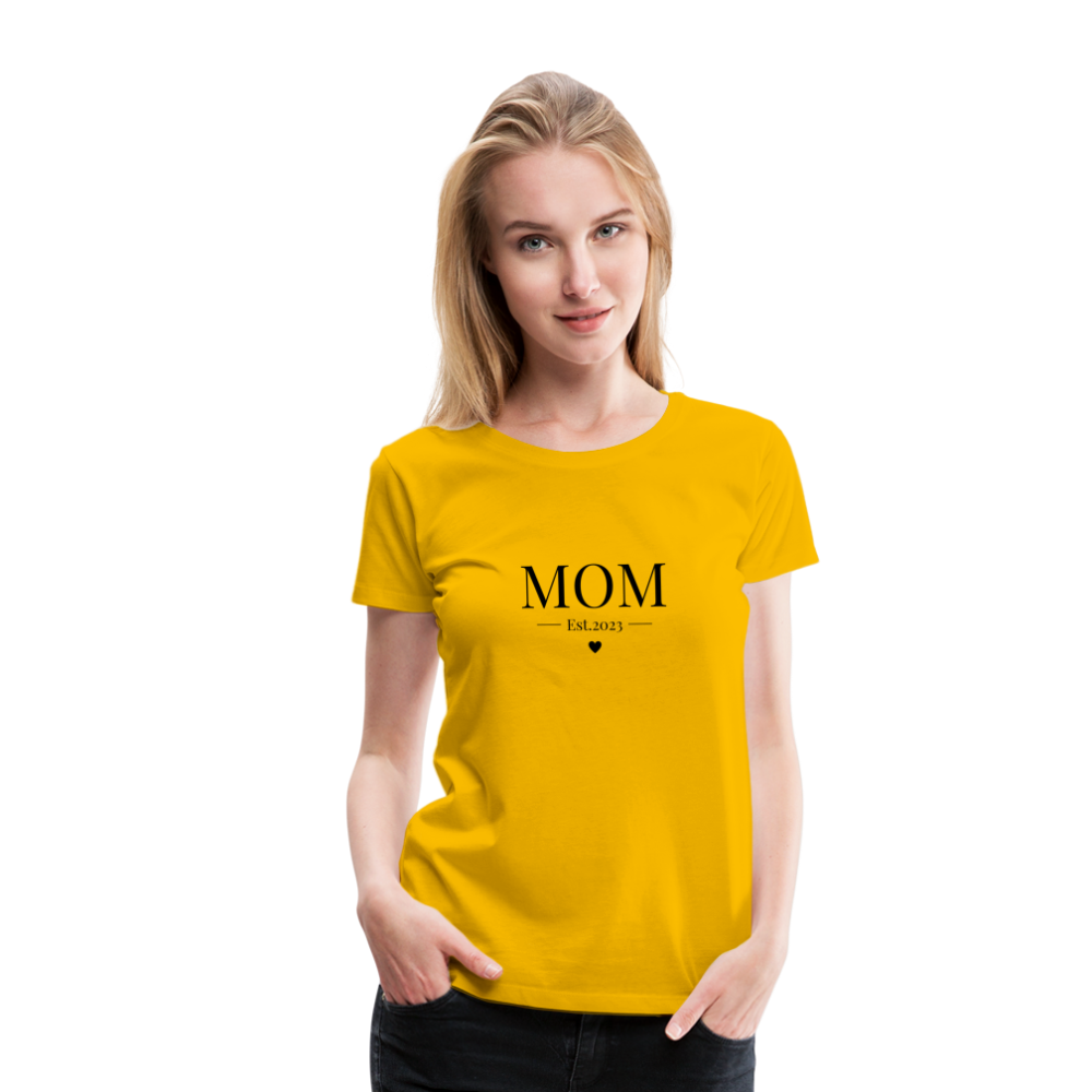 Frauen Premium T-Shirt - Mom Est. 2023 - Sonnengelb