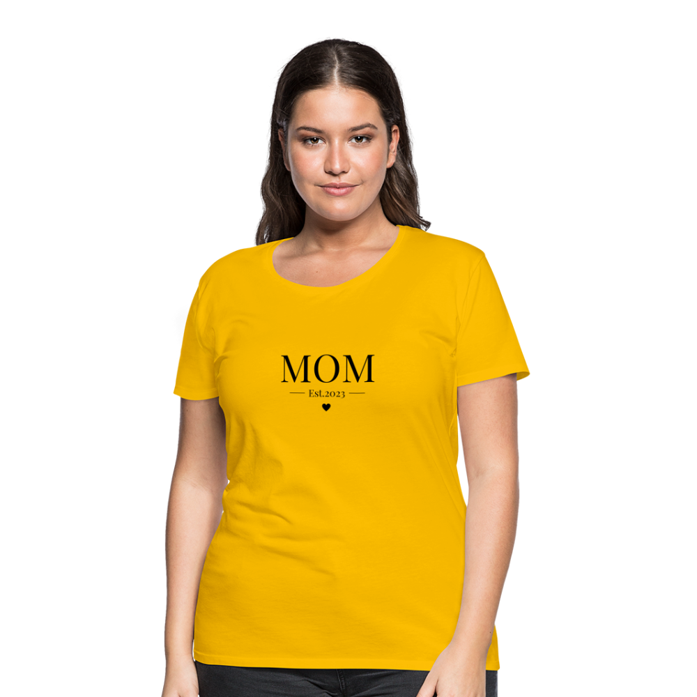 Frauen Premium T-Shirt - Mom Est. 2023 - Sonnengelb