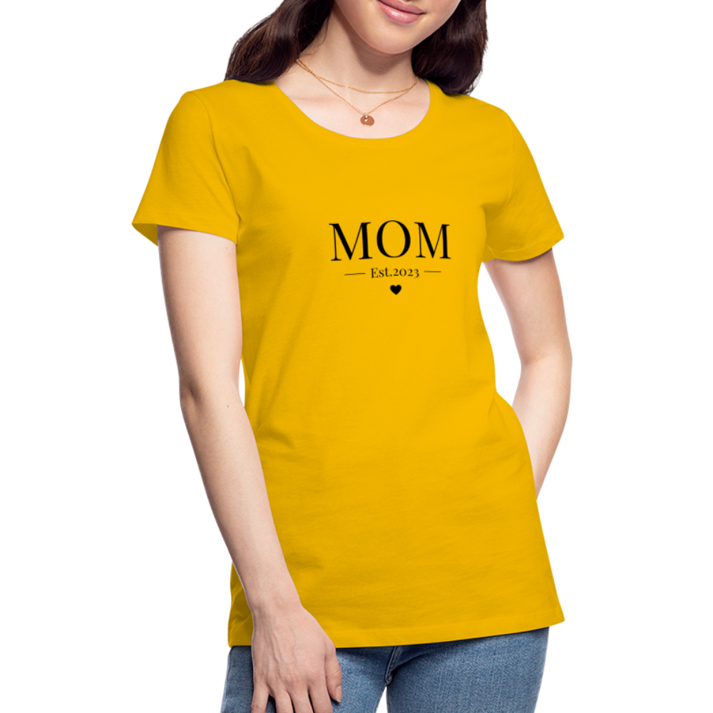 Frauen Premium T-Shirt - Mom Est. 2023 - Sonnengelb