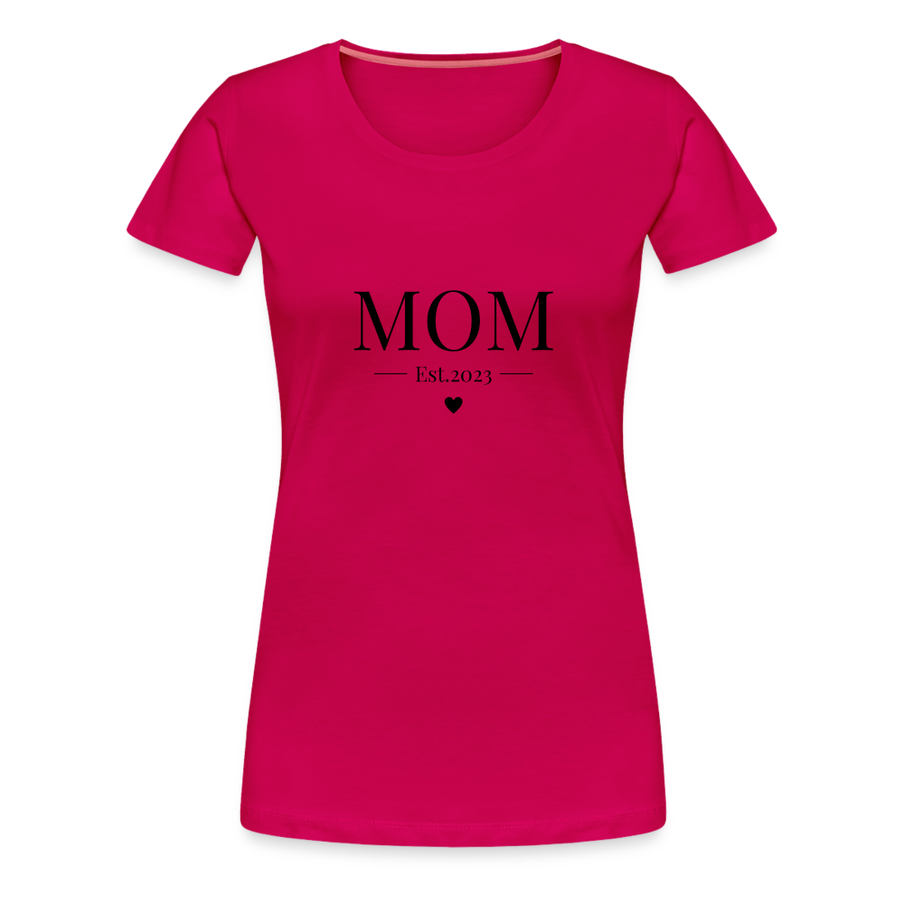 Frauen Premium T-Shirt - Mom Est. 2023 - dunkles Pink