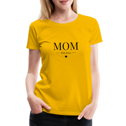 Frauen Premium T-Shirt - Mom Est. 2022 - Sonnengelb