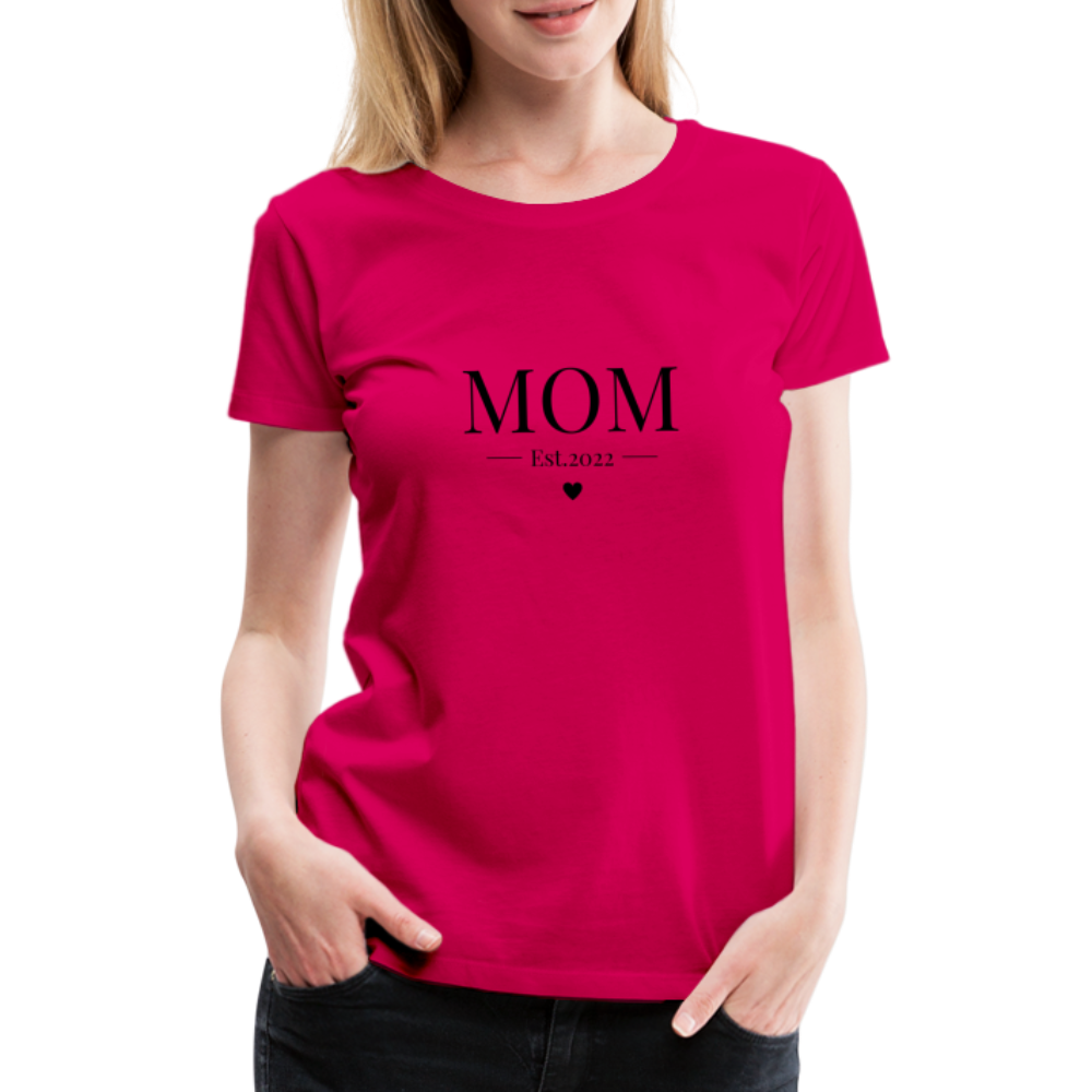 Frauen Premium T-Shirt - Mom Est. 2022 - dunkles Pink