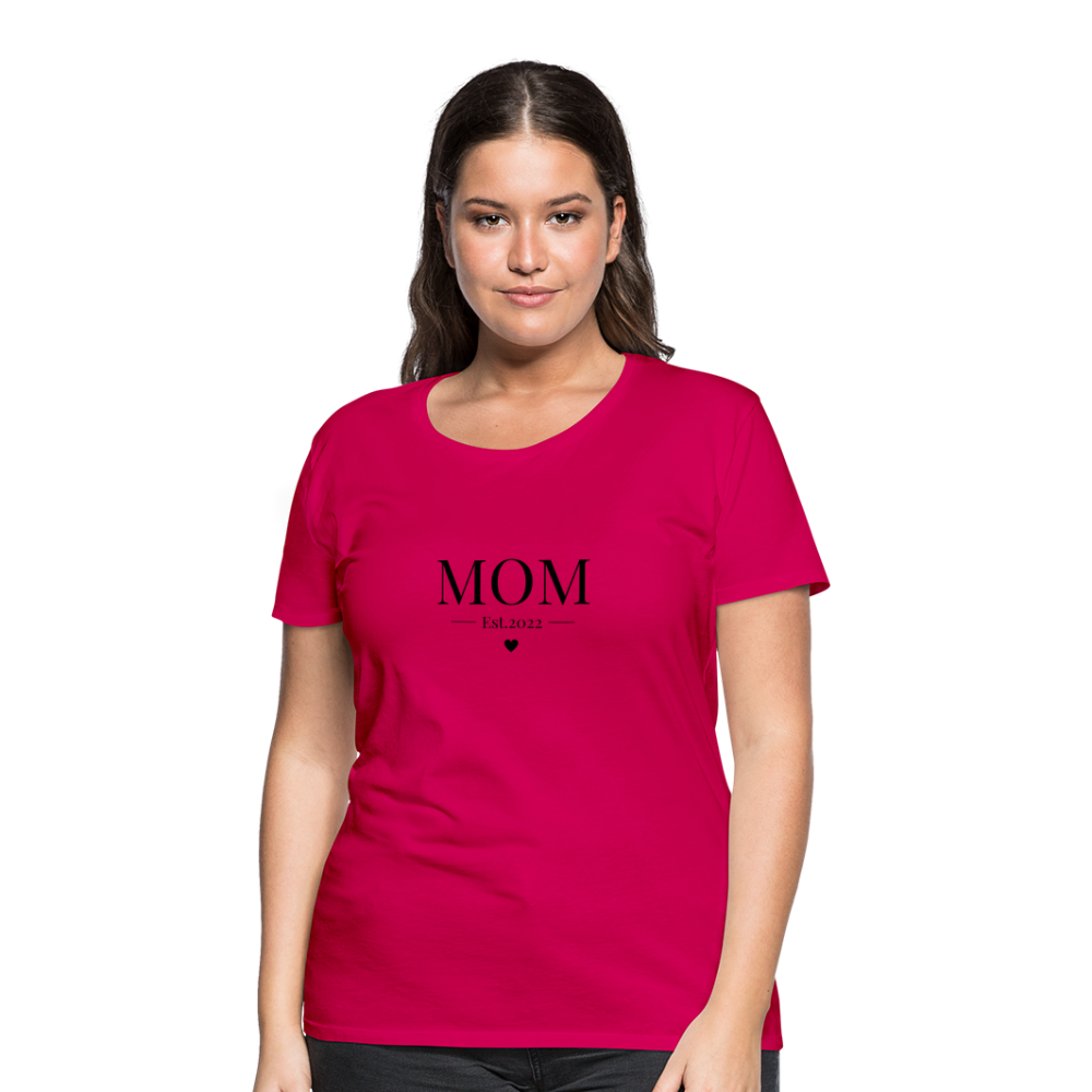 Frauen Premium T-Shirt - Mom Est. 2022 - dunkles Pink