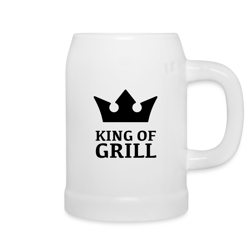 Bierkrug - King of Grill (personalisierbar) - weiß