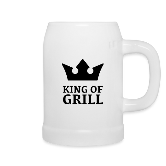 Bierkrug - King of Grill (personalisierbar) - weiß