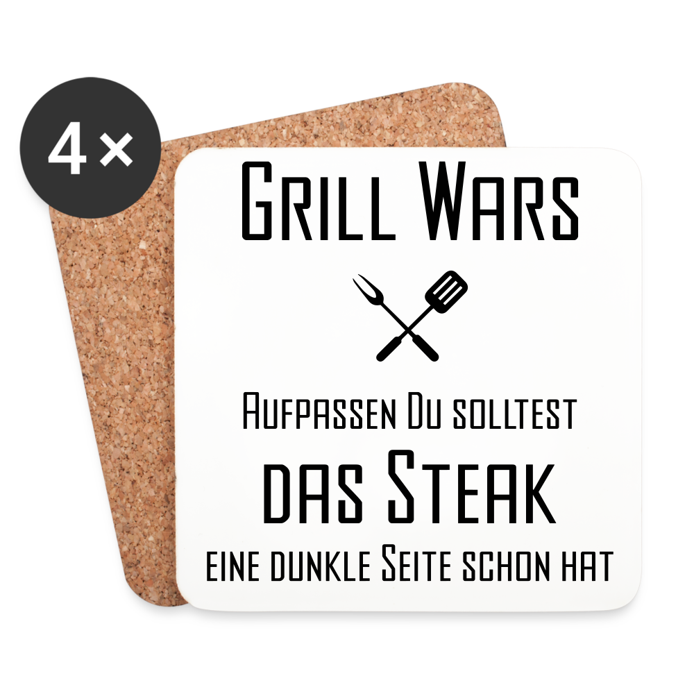 Untersetzer (4er-Set) - Grill Wars - weiß