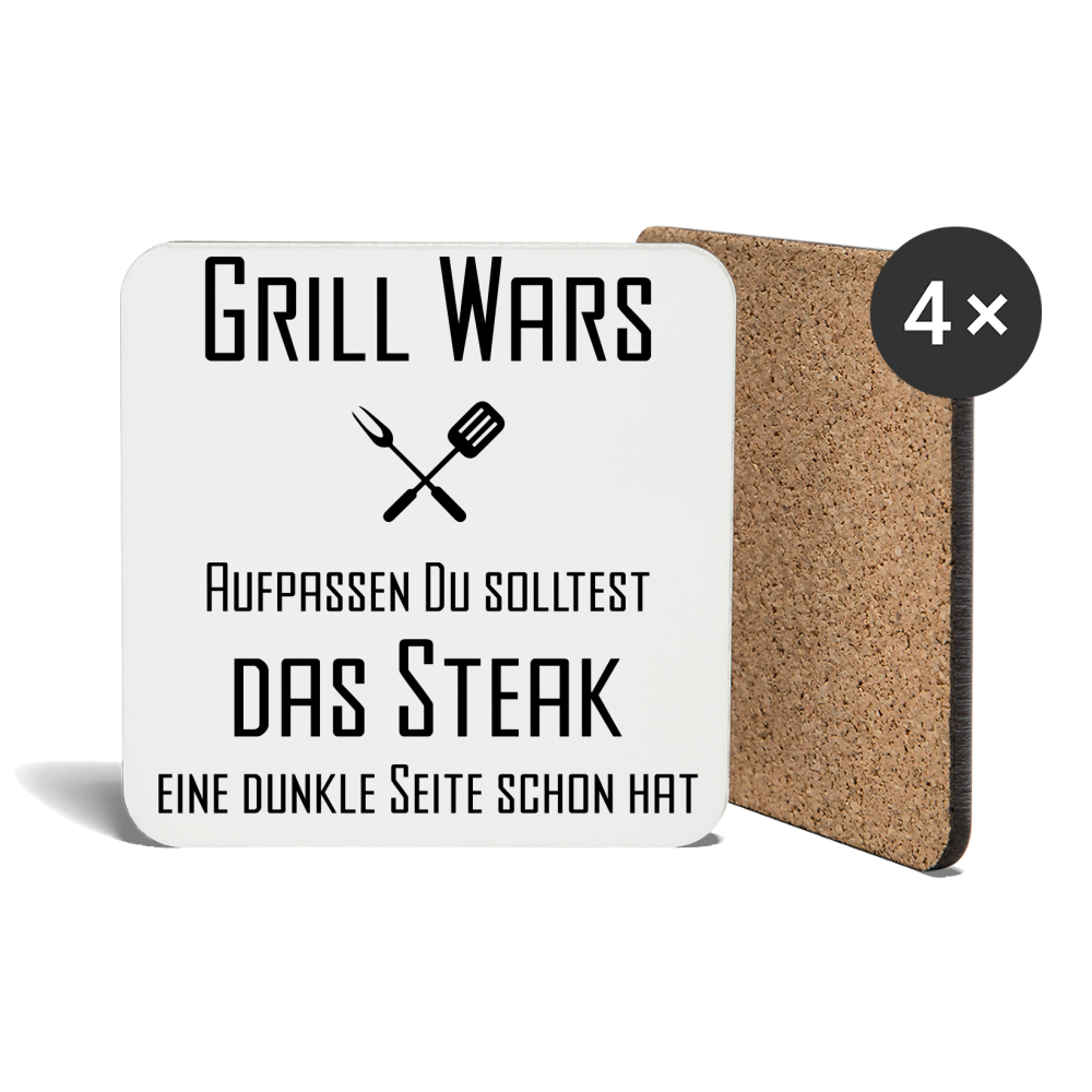 Untersetzer (4er-Set) - Grill Wars - weiß