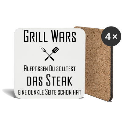 Untersetzer (4er-Set) - Grill Wars - weiß