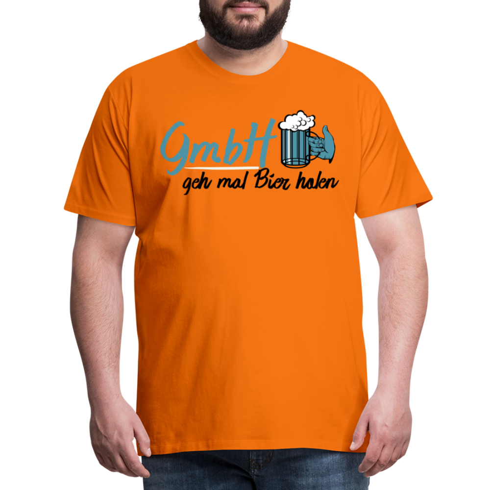 Männer Premium T-Shirt - GmbH - Geh mal Bier holen Spruch T-Shirt - Orange