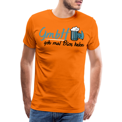 Männer Premium T-Shirt - GmbH - Geh mal Bier holen Spruch T-Shirt - Orange