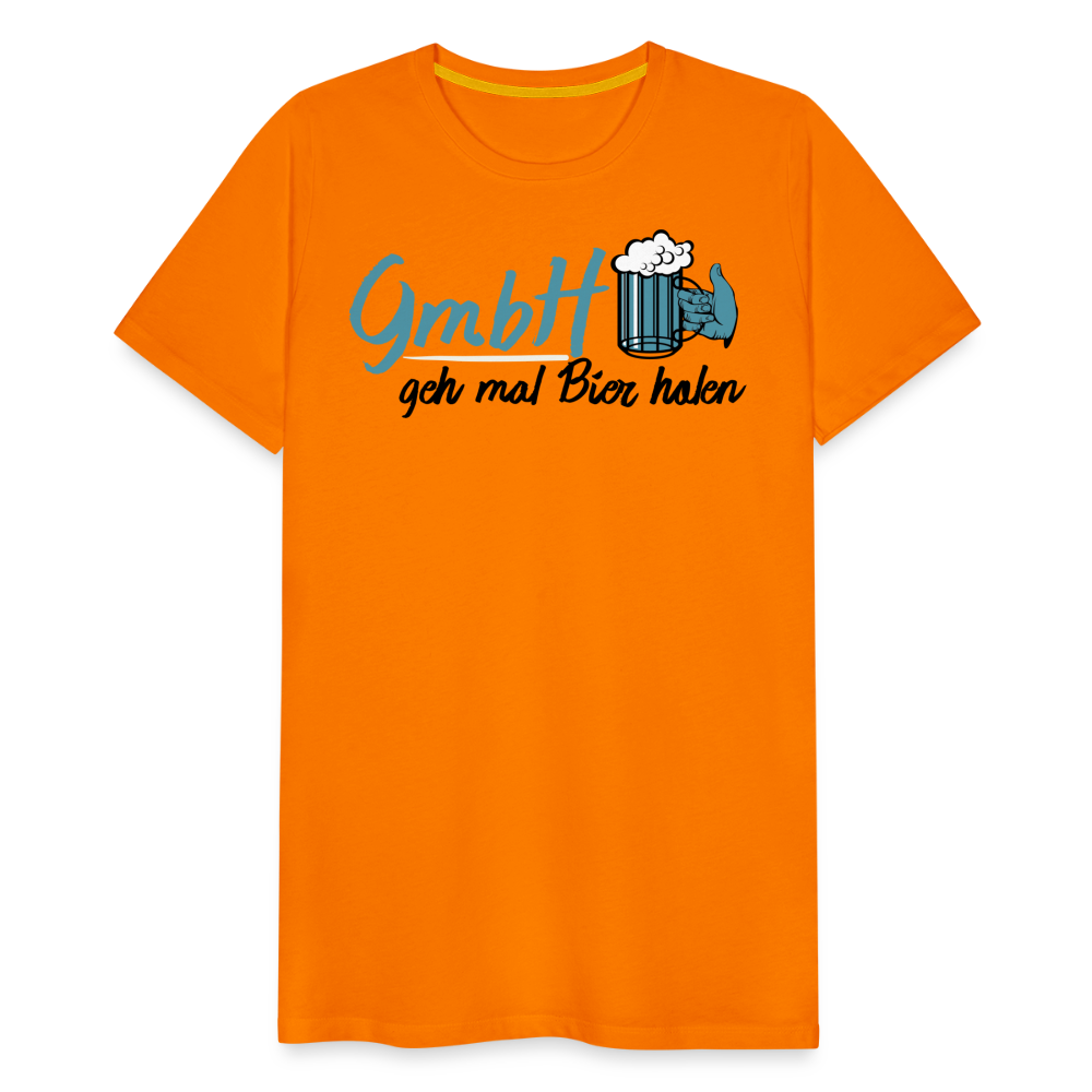 Männer Premium T-Shirt - GmbH - Geh mal Bier holen Spruch T-Shirt - Orange