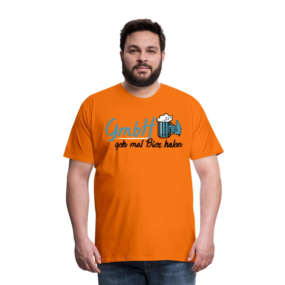 Männer Premium T-Shirt - GmbH - Geh mal Bier holen Spruch T-Shirt - Orange