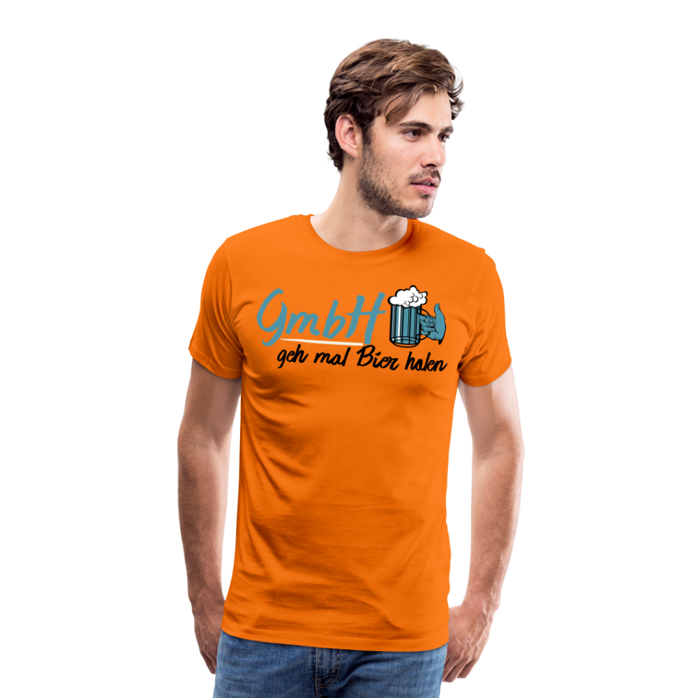 Männer Premium T-Shirt - GmbH - Geh mal Bier holen Spruch T-Shirt - Orange