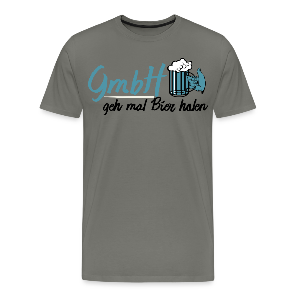 Männer Premium T-Shirt - GmbH - Geh mal Bier holen Spruch T-Shirt - Asphalt