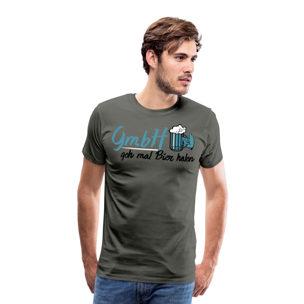 Männer Premium T-Shirt - GmbH - Geh mal Bier holen Spruch T-Shirt - Asphalt