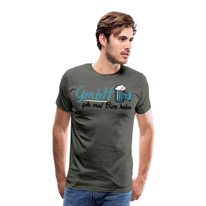 Männer Premium T-Shirt - GmbH - Geh mal Bier holen Spruch T-Shirt - Asphalt