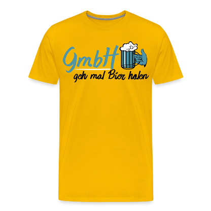 Männer Premium T-Shirt - GmbH - Geh mal Bier holen Spruch T-Shirt - Sonnengelb