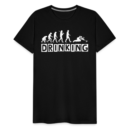 Männer Premium T-Shirt - DRINKING - Saufspruch Deisgn - Schwarz