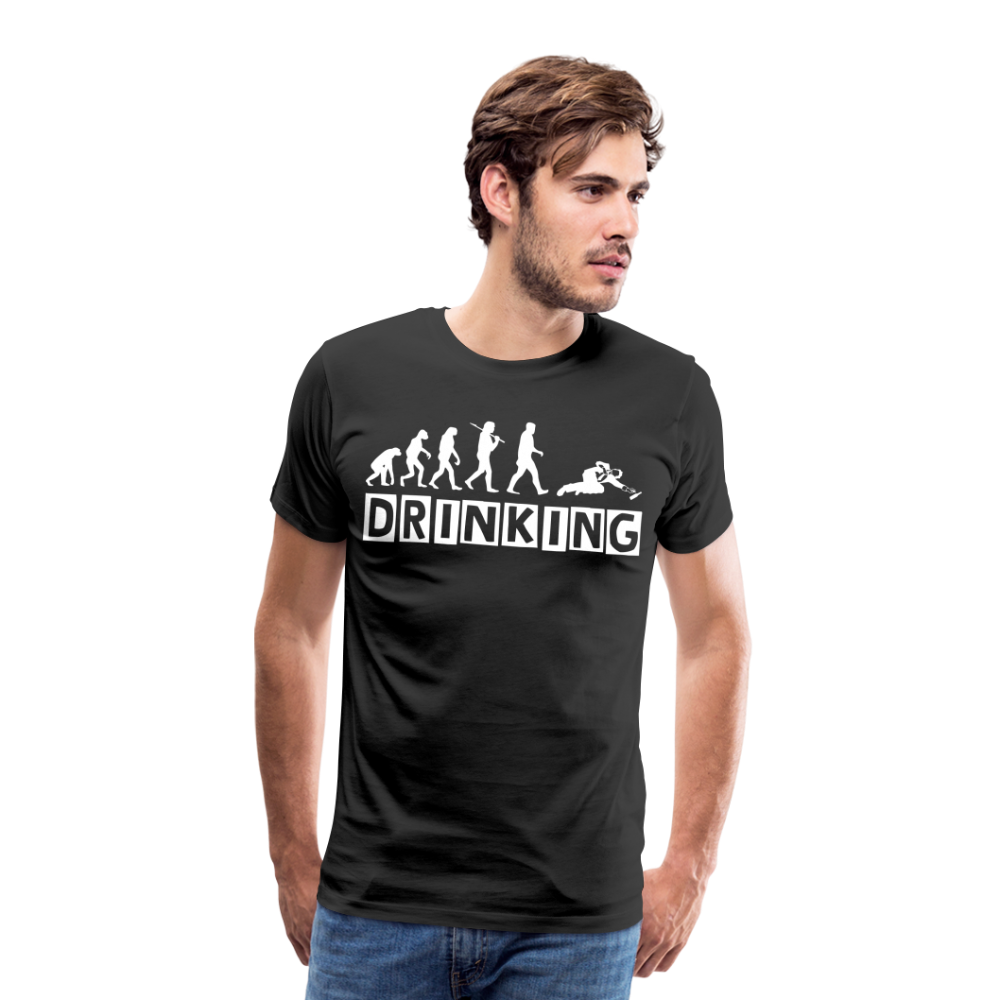 Männer Premium T-Shirt - DRINKING - Saufspruch Deisgn - Schwarz