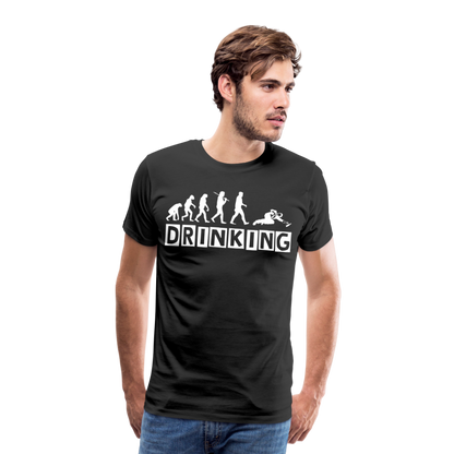 Männer Premium T-Shirt - DRINKING - Saufspruch Deisgn - Schwarz