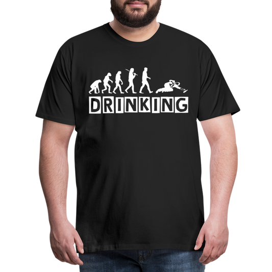 Männer Premium T-Shirt - DRINKING - Saufspruch Deisgn - Schwarz