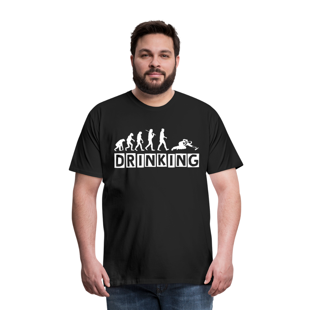 Männer Premium T-Shirt - DRINKING - Saufspruch Deisgn - Schwarz