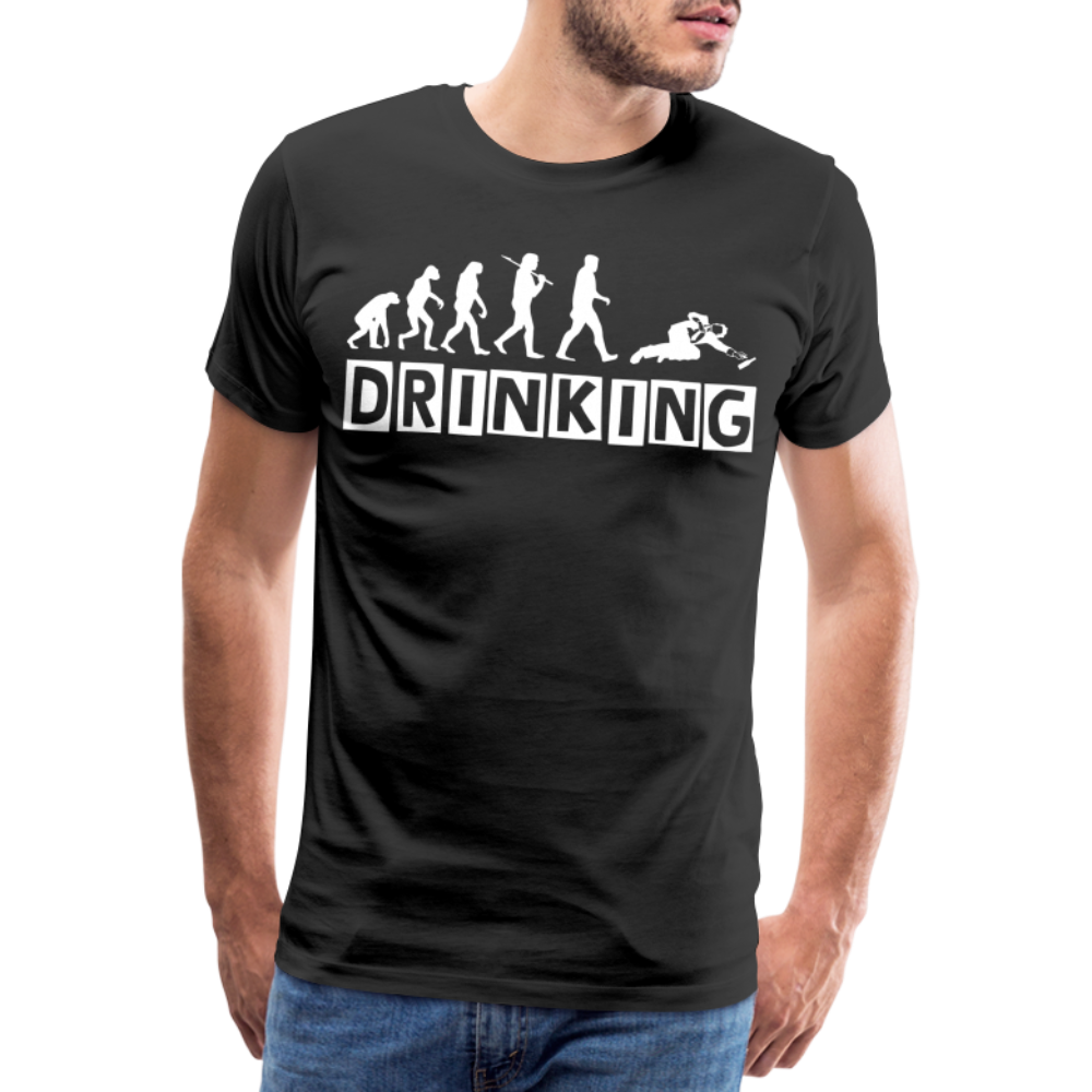 Männer Premium T-Shirt - DRINKING - Saufspruch Deisgn - Schwarz